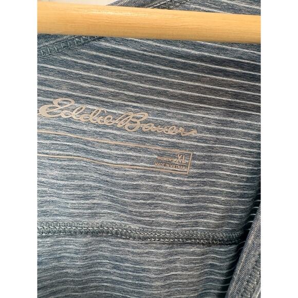 EDDIE BAUER XL Dolman Short Sleeve Performance Tee Scoop Neck Ruched Side Blue - Picture 3 of 7